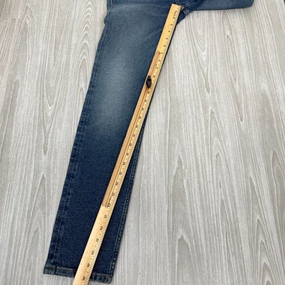 Re/Done Revolve Originals 90s High Rise Ankle Crop Button Fly Jean Dark Wash 25 - Picture 10 of 11